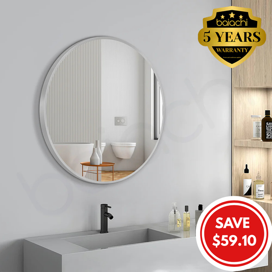 Baiachi Otus Round 600mm Frame Mirror Brushed Silver