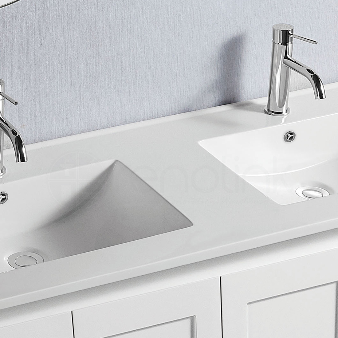 Shaker 1200mm Plywood Bathroom Vanity Double Ceramic Basin