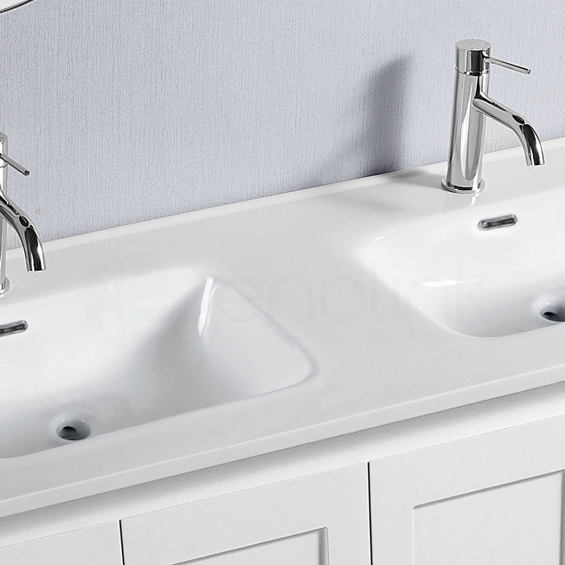 Shaker 1200mm Plywood Bathroom Vanity Double Ceramic Basin