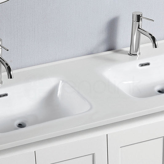 Shaker 1200mm Plywood Bathroom Vanity Double Ceramic Basin