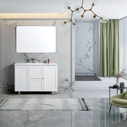 Shaker 1200mm Plywood Bathroom Vanity Double Ceramic Basin