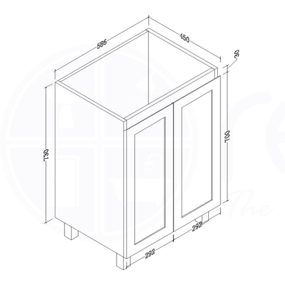 Shaker 600mm Plywood Bathroom Vanity Ceramic Basin