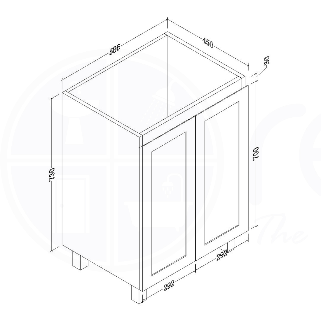Shaker 600mm Plywood Bathroom Vanity Calacatta Quartz Stone