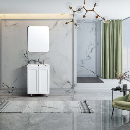Shaker 600mm Plywood Bathroom Vanity Calacatta Quartz Stone