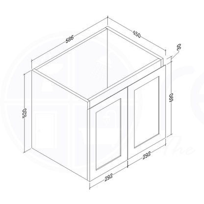 Shaker Plywood 600mm Wall Hung Bathroom Vanity Right Drawers Calacatta Stone