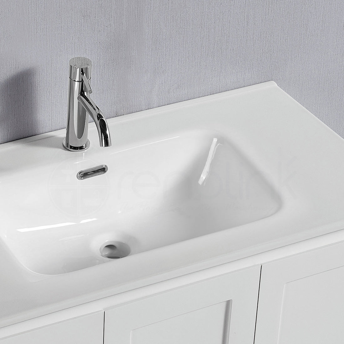 Shaker Plywood 750mm Wall Hung Bathroom Vanity Right Drawers Ceramic Basin