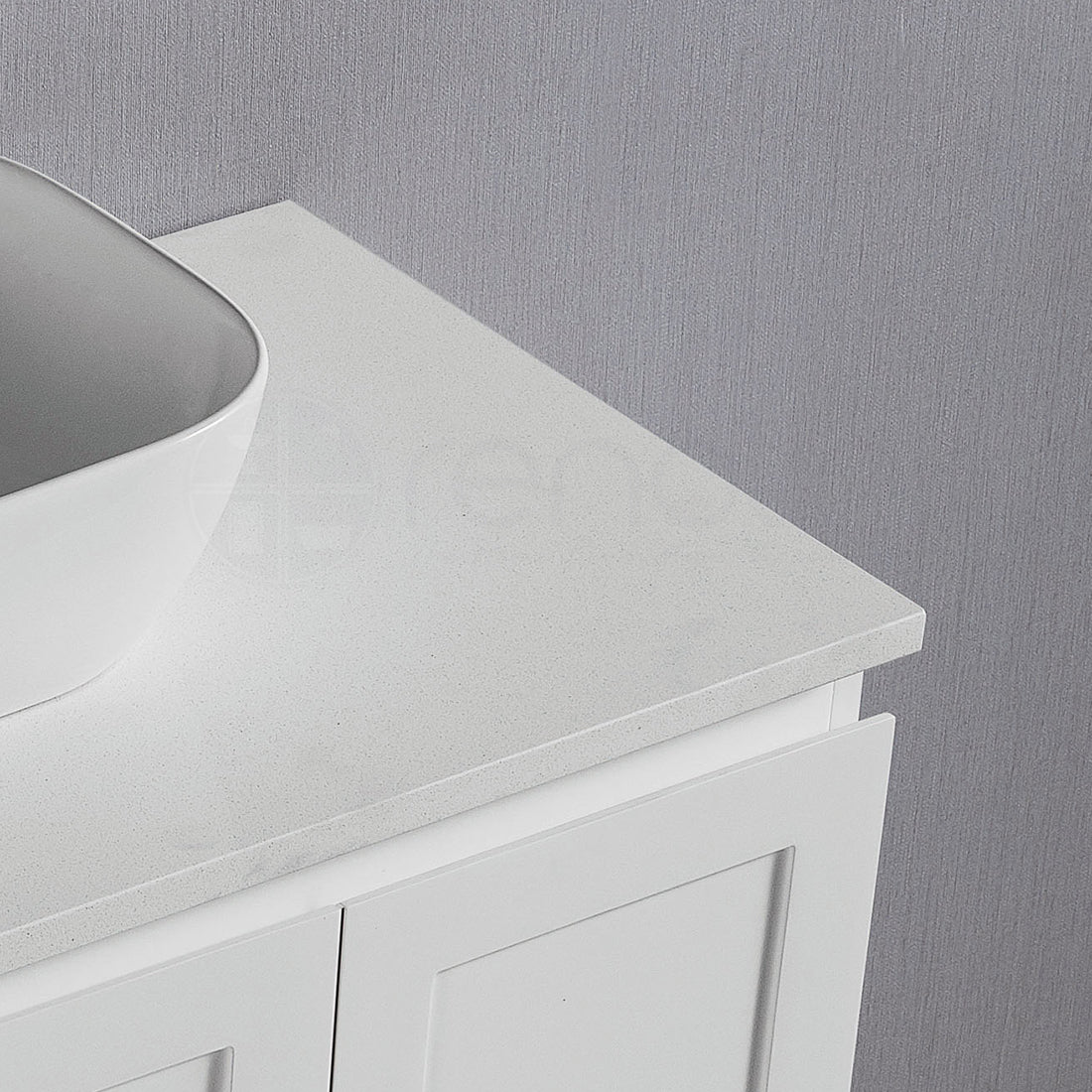 Shaker Plywood 750mm Wall Hung Bathroom Vanity Right Drawers White Stone