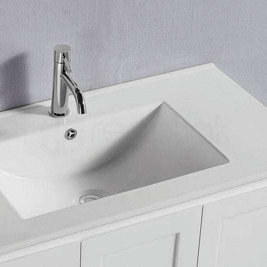 Shaker 900mm Left Drawer Plywood Bathroom Vanity Ceramic Basin