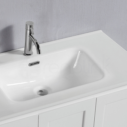 Shaker 900mm Left Drawer Plywood Bathroom Vanity Ceramic Basin