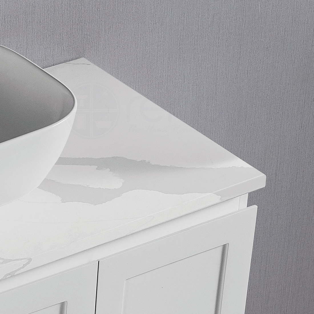Shaker 900mm Left Drawer Plywood Bathroom Vanity Calacatta Stone