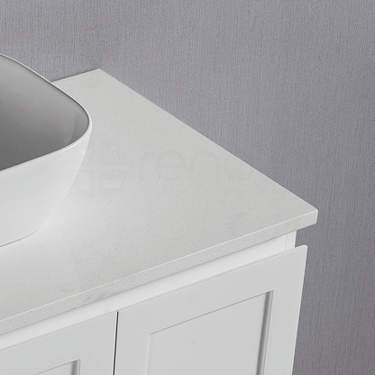 Shaker 900mm Plywood Wall Hung Bathroom Vanity White Quartz Stone