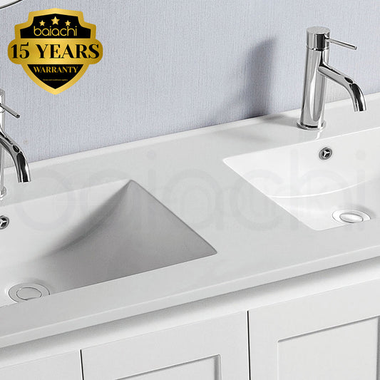Shaker 1500mm Plywood Bathroom Vanity Double Poly Marble Basin
