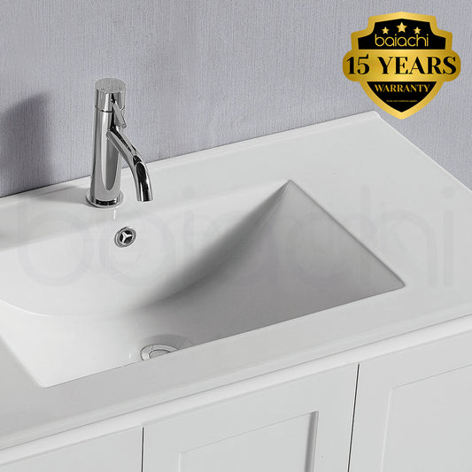 Shaker Plywood 750mm Left Drawer Bathroom Vanity Ceramic Basin