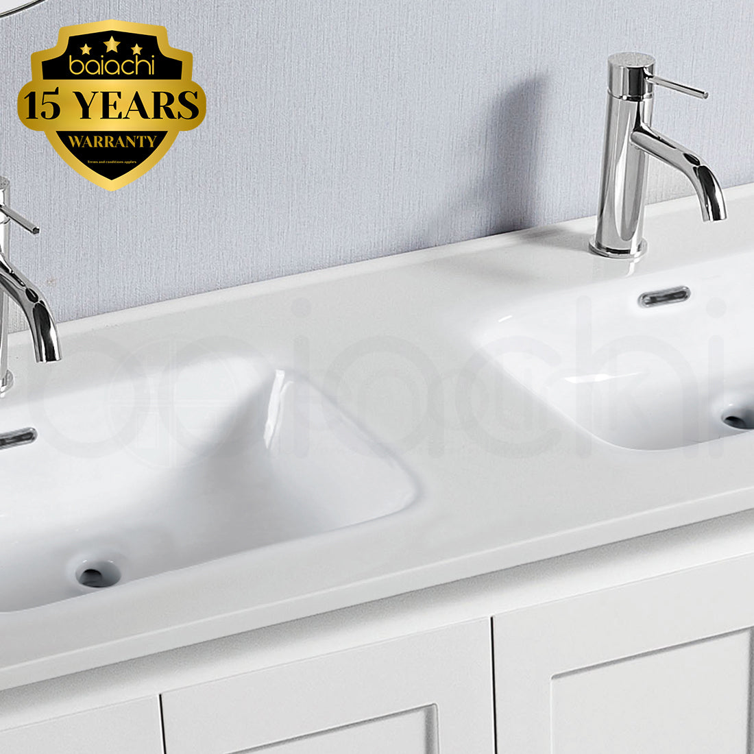 Shaker Plywood 1200mm Wall Hung Bathroom Vanity Double Ceramic Basin