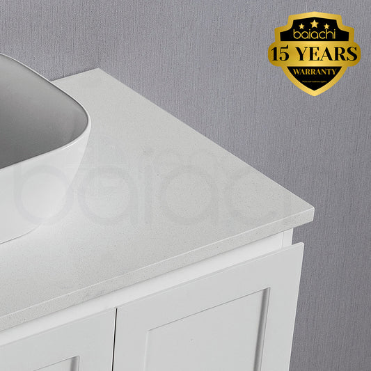 Shaker Plywood 900mm Right Drawer Wall Hung Bathroom Vanity White Stone