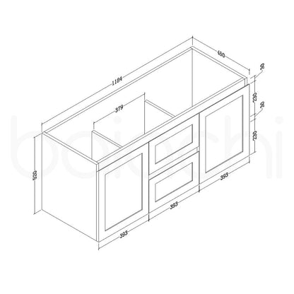 Shaker Plywood 1200mm Wall Hung Bathroom Vanity Calacatta Stone