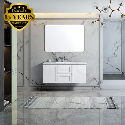 Shaker Plywood 1200mm Wall Hung Bathroom Vanity Double Ceramic Basin