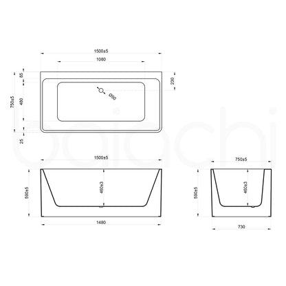Baiachi Cubi 1500 Freestanding Bath MK2