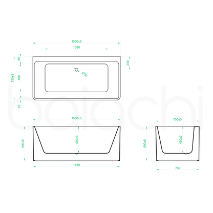 Baiachi Cubi 1500 Freestanding Bath MK2