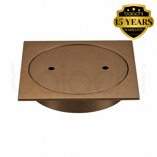 Baiachi Bathroom 100mm Clear Out Floor Waste Brushed Copper
