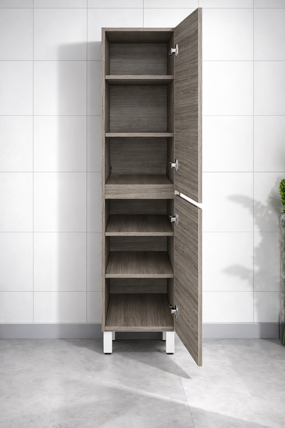 Vellena PVC Water Proof Wash White Bathroom Tallboy Cabinet Wall Hung Legs