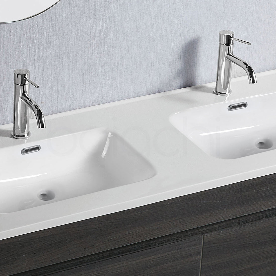 Vellena Plywood 1200mm Empire Oak Bathroom Vanity Double Ceramic Basin