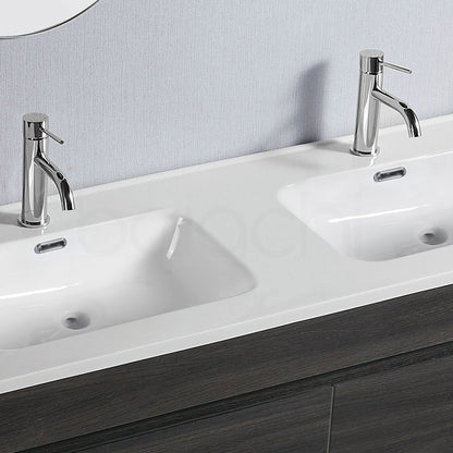 Vellena Plywood 1200mm Empire Oak Bathroom Vanity Double Ceramic Basin