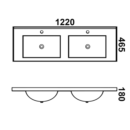 Vellena 1200mm Plywood Prime Oak Bathroom Vanity Double Ceramic Basin
