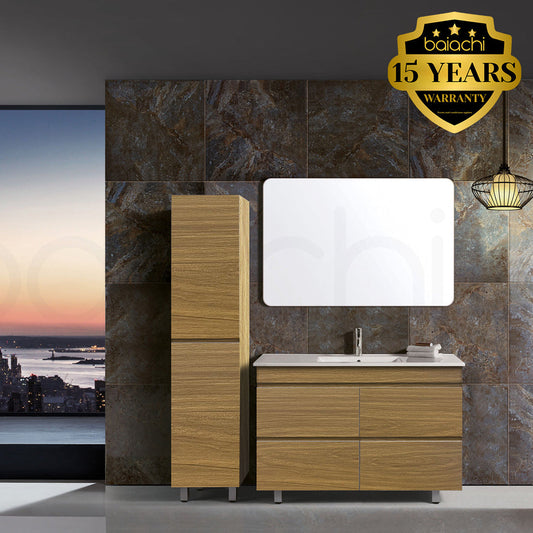 Vellena 1200mm Plywood Dark Prime Oak Bathroom Vanity Cabinet