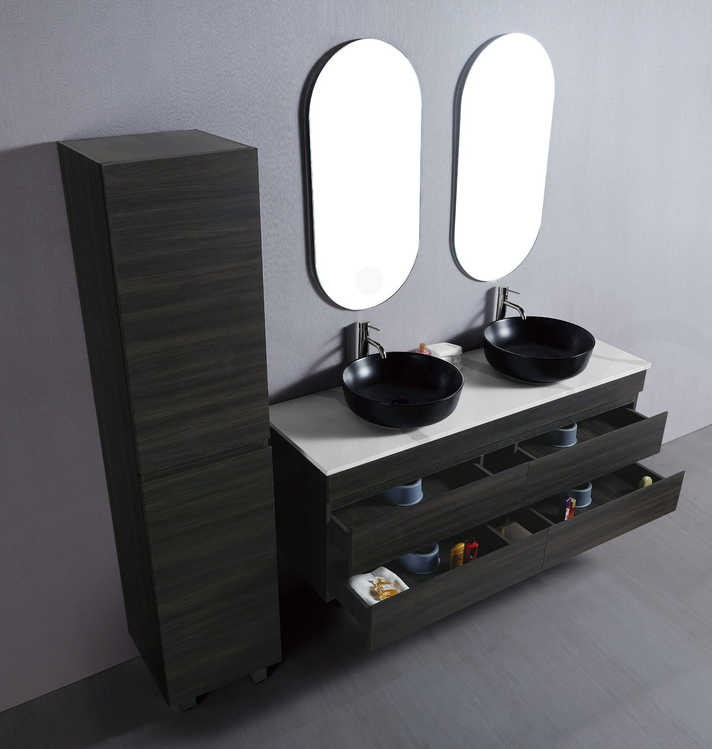 Vellena 1200mm PVC Water Proof Empire Oak Wall Hung Bathroom Vanity Cabinet