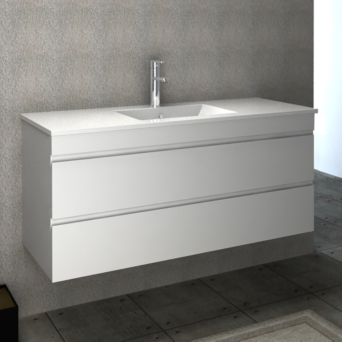 Vellena 1200mm Plywood Wall Hung Bathroom Vanity Ceramic Basin