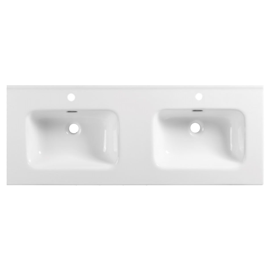 Vellena 1200mm PVC Water Proof Matte White Wall Hung Bathroom Vanity Double Ceramic Basin