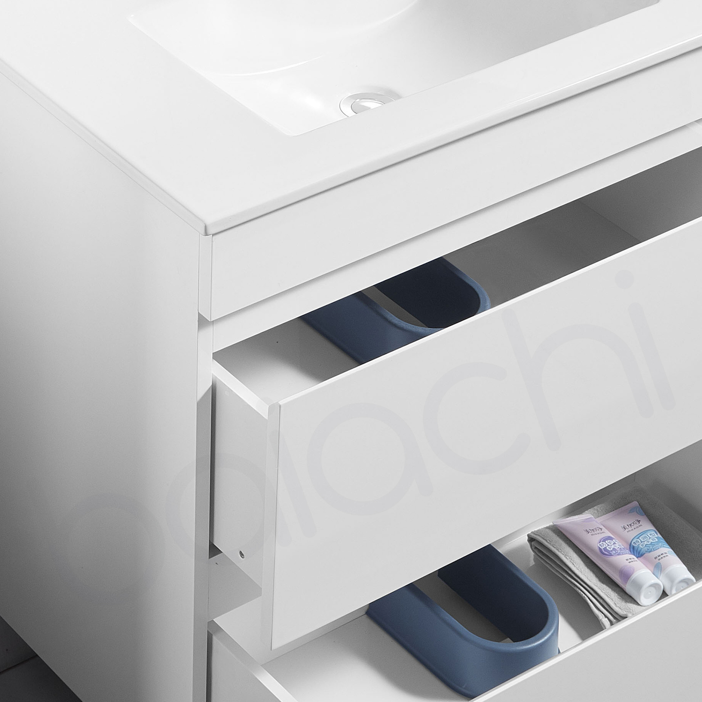 Vellena 1200mm PVC Water Proof Matte White Wall Hung Bathroom Vanity Cabinet