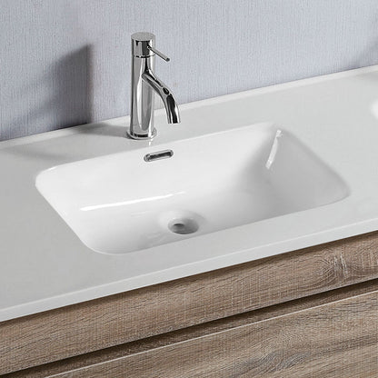 Vellena 1200mm PVC Water Proof Prime Oak Wall Hung Bathroom Vanity Ceramic Basin