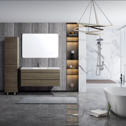Vellena 1200mm PVC Water Proof Wash White Wall Hung Bathroom Vanity Double Ceramic Basin