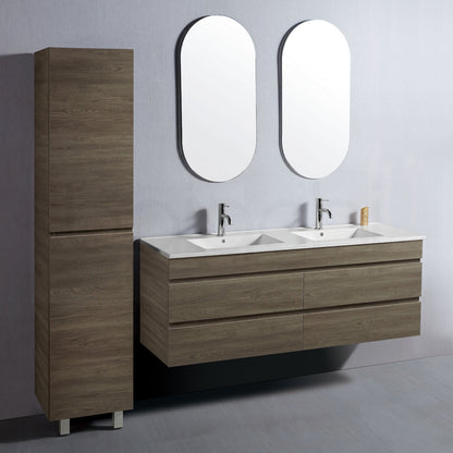 Vellena 1500mm PVC Water Proof Wash White Wall Hung Bathroom Vanity Poly Marble Basin