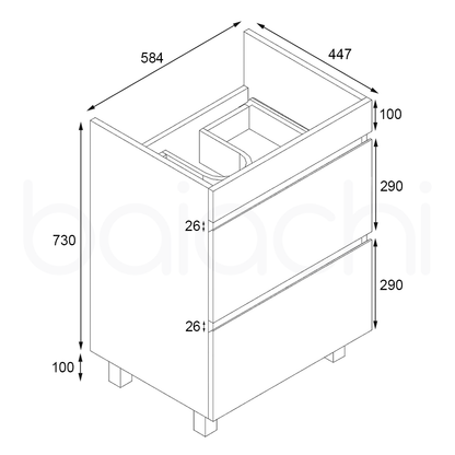 Vellena Plywood 600mm Empire Oak Bathroom Vanity Calacatta Stone