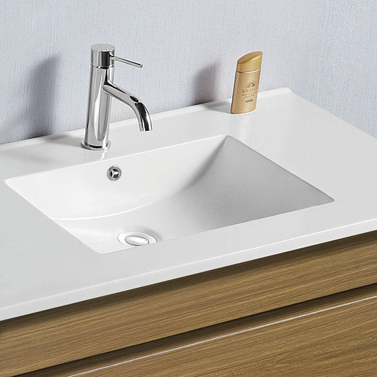 Vellena Plywood 900mm Prime Oak Bathroom Vanity Ceramic Basin
