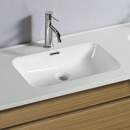 Vellena Plywood 900mm Prime Oak Bathroom Vanity Ceramic Basin