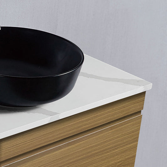Vellena Plywood 900mm Prime Oak Bathroom Vanity Calacatta Stone
