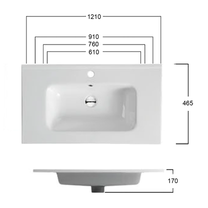 Vellena 600mm Plywood Bathroom Vanity Ceramic Basin