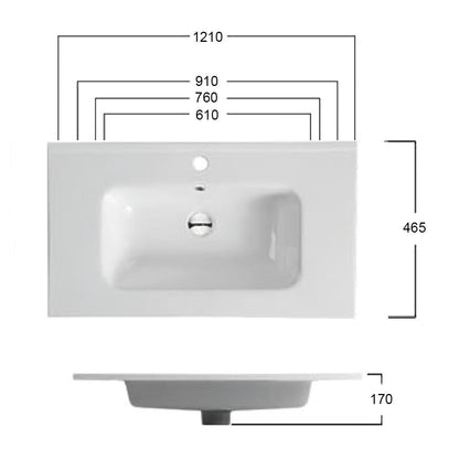 Vellena 600mm Plywood Wall Hung Bathroom Vanity Ceramic Basin