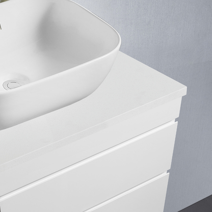 Vellena 600mm Plywood Wall Hung Bathroom Vanity White Stone