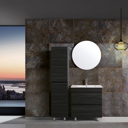 Vellena 750mm PVC Water Proof Empire Oak Bathroom Vanity Calacatta Quartz Stone