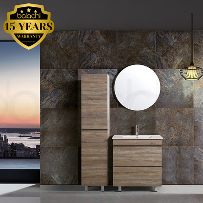 Vellena Plywood 750mm Prime Oak Bathroom Vanity Ceramic Basin