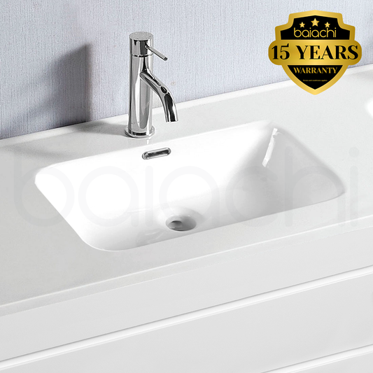 Vellena Plywood 750mm Wall Hung Bathroom Vanity Ceramic Basin