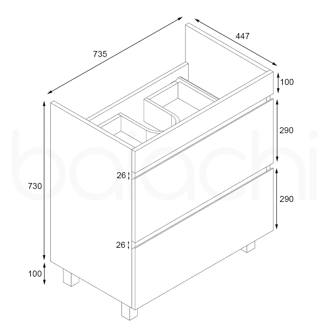 Vellena Plywood 750mm Bathroom Vanity Ceramic Basin