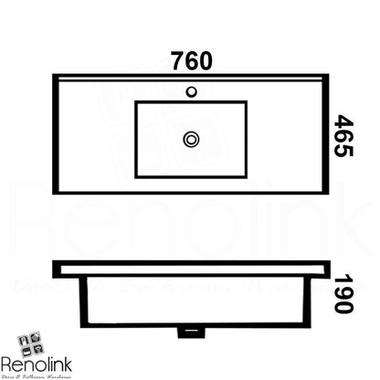 Vellena 750mm PVC Water Proof Matte White Wall Hung Bathroom Vanity Ceramic Basin