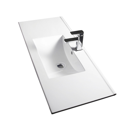 Vellena 750mm PVC Water Proof Matte White Wall Hung Bathroom Vanity Ceramic Basin