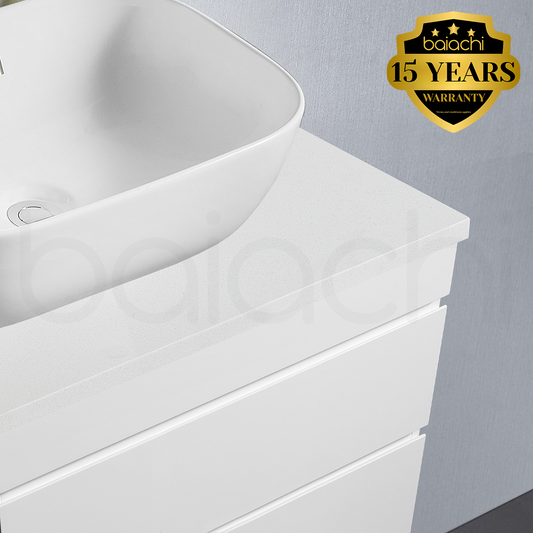 Vellena Plywood 750mm Bathroom Vanity White Stone